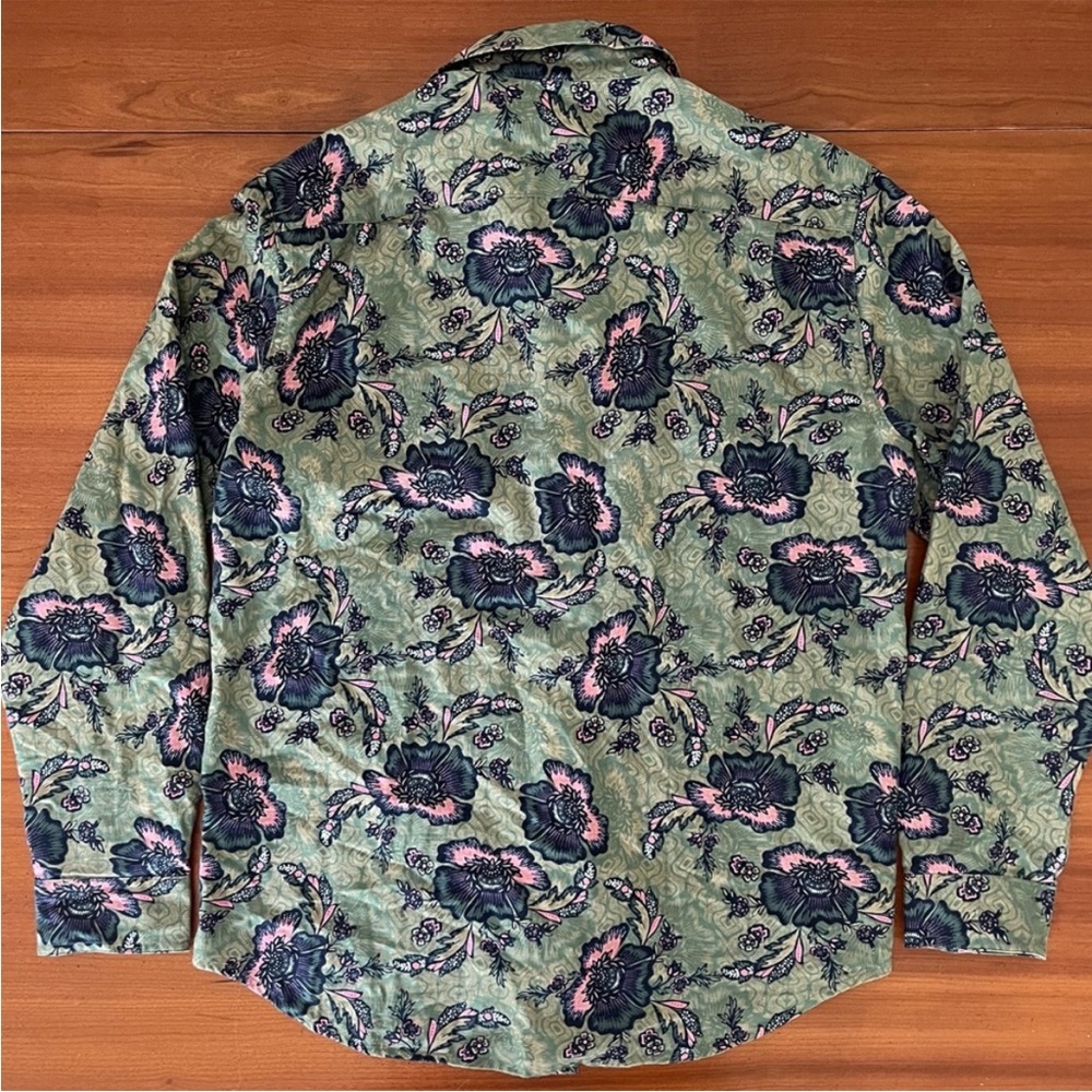 🌿 Houston White x Target Green Floral Button-Up Shirt Women’s M | Fall Retro - Picture 10 of 10